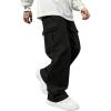 image:imageGORGLITTER Boys Baggy Cargo Pants Wide Leg Casual Elastic Waist Sweatpants Active Workout Trousers with PocketsBlack
