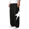 image:imageGORGLITTER Boys Star Baggy Pants Graphic Elastic Waist Wide Leg SweatpantsBlack Star