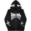 image:imageGORGLITTER Boys Y2K Hoodie Zip Up Long Sleeve Sweatshirt Graphic Lettter Print Fashion Jacket Hooded Sweatshirt 2025Black