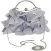 image:imageGORGLITTER Womens Clutch Purse Floral Formal Evening Handbag Chain Strap Shoulder BagSilver
