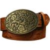 image:imageGORGLITTER Womens Cowboy Belts Floral Country Belts Leather Waist Belt for Jeans PantsBrown Buckle