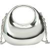 image:imageGORGLITTER Womens Metallic Clutch Purse Glamourous Crossbody Handbags Top Handle Mini Chain BagsSilver