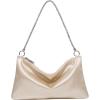 image:imageGORGLITTER Womens Satin Evening Handbag Wedding Prom Clutch Purse Party Formal Cocktail Clutches Shoulder BagChampagne