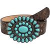 image:imageGORGLITTER Womens Western Leather Belt Vintage Turquoise Buckle Waist Belt for DressBronze