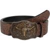 image:imageGORGLITTER Womens Western Vintage Cowgirl Belts Trendy Fashion Faux Leather Buckle Cowboy Country Concert OutfitsBrown