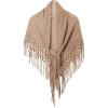 image:imageGORGLITTER Womens Wrap Crochet Shawl Poncho Fringe Lightweight Cardigan Sweater Scarf Western Hollow Out ShrugKhaki
