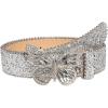 image:imageGORGLITTER Womens Y2k Belt Sequin Rhinestone Butterfly Sparkly PU Leather Hip Hop Waist Belts Glitter Cute Weastern OutfitsSilver