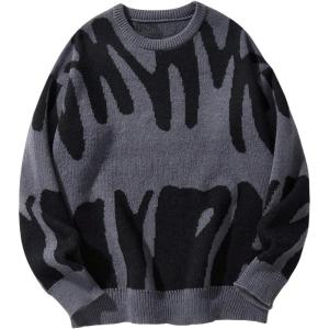 image:imageGORGLITTER Boys Sweater Trendy Fashion Winter Graphic Long Sleeve Crew Neck Pullover Sweaters Outerwear FallGrey