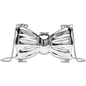 image:imageGORGLITTER Womens Bow Purse Mini Crossbody Evening Bag for Wedding Party PromSolid Silver