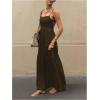 image:imageGORGLITTER Womens Backless Cami Dress Spaghetti Strap Maxi Lounge House Flowy Beach Vacation Long SundressCoffee