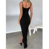 image:imageGORGLITTER Womens Backless Sleeveless Cut Out Bodycon Maxi Dress Slit Elegant Classy Summer Cocktail Party Long DressBlack