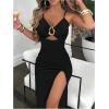 image:imageGORGLITTER Womens Backless Sleeveless Cut Out Bodycon Maxi Dress Slit Elegant Classy Summer Cocktail Party Long DressBlack