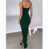 image:imageGORGLITTER Womens Backless Sleeveless Cut Out Bodycon Maxi Dress Slit Elegant Classy Summer Cocktail Party Long DressDark Green