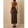 image:imageGORGLITTER Womens Backless Wedding Guest Derby Maxi Dress Birthday Cocktail Summer Vacation Boho Going Out Sun DressesBrown