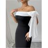 image:imageGORGLITTER Womens Bow Graduation Birthday Maxi Dress Elegant Summer Off Shoulder Wedding Guest Dinner Tea Party DressBlack