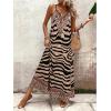 image:imageGORGLITTER Womens Bump Friendly Dresses Boho Flowy Maxi Dress Animal Print Tank Summer Vacation Going Out OutfitsKhaki