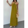 image:imageGORGLITTER Womens Causal Summer Halter Long Dress Sleeveless Strappy Flowy Loose Beach Vacation Maxi DressesApricot
