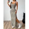 image:imageGORGLITTER Womens Cheetah Leopard Print Bodycon Maxi Dress Backless Y2K Sleeveless Summer Easter Cocktail Long SundressKhaki