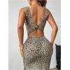 image:imageGORGLITTER Womens Cheetah Leopard Print Bodycon Maxi Dress Backless Y2K Sleeveless Summer Easter Cocktail Long SundressKhaki