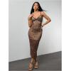 image:imageGORGLITTER Womens Cheetah Leopard Y2k Mesh Bodycon Dress Cocktail Party Sleeveless Maxi Cami DressesBrown