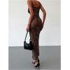 image:imageGORGLITTER Womens Cheetah Leopard Y2k Mesh Bodycon Dress Cocktail Party Sleeveless Maxi Cami DressesBrown Animal