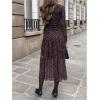 image:imageGORGLITTER Womens Cheetah Mesh Dress Animal Print Long Sleeve Sheer Mesh Bodycon Ruched Long Midi DressesPurple
