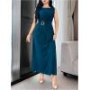 image:imageGORGLITTER Womens Fitted Waist Maxi Dress Elegant Classy Casual Sleeveless Flowy Birthday Party Cocktail Tank DressesTeal Blue