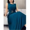 image:imageGORGLITTER Womens Fitted Waist Maxi Dress Elegant Classy Casual Sleeveless Flowy Birthday Party Cocktail Tank DressesTeal Blue
