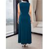 image:imageGORGLITTER Womens Fitted Waist Maxi Dress Elegant Classy Casual Sleeveless Flowy Birthday Party Cocktail Tank DressesTeal Blue