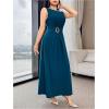image:imageGORGLITTER Womens Fitted Waist Maxi Dress Elegant Classy Casual Sleeveless Flowy Birthday Party Cocktail Tank DressesTeal Blue