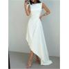 image:imageGORGLITTER Womens Floral Birthday Wedding Guest Dress Asymmetrical Ruched Derby Summer Vacation Going Out Sun DressesWhite