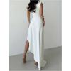 image:imageGORGLITTER Womens Floral Birthday Wedding Guest Dress Asymmetrical Ruched Derby Summer Vacation Going Out Sun DressesWhite