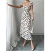 image:imageGORGLITTER Womens Floral Bodycon Maxi Dress Elegant Summer Mesh Off The Shoulder Ruched Split Wedding Guest DressesWhite