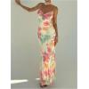 image:imageGORGLITTER Womens Floral Bodycon Maxi Dress with Neck Scarf Mesh Cowl Neck Sleeveless Backless Fishtail Long DressesPink