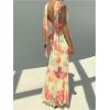 image:imageGORGLITTER Womens Floral Bodycon Maxi Dress with Neck Scarf Mesh Cowl Neck Sleeveless Backless Fishtail Long DressesPink