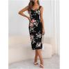image:imageGORGLITTER Womens Floral Bodycon Midi Dress Sleeveless Sweetheart Neck Backless Dresses Wedding Guest Summer DressBlack