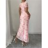 image:imageGORGLITTER Womens Floral Bodycon Ruched Wedding Guest Dress Summer Boho Cocktail Birthday Prom Midi SundressesPink