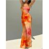 image:imageGORGLITTER Womens Floral Boho Maxi Dress Sexy Backless Lace Up Sleeveless Summer Birthday Cocktail 90s Long DressesOrange Floral