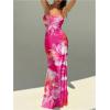 image:imageGORGLITTER Womens Floral Boho Maxi Dress Sexy Backless Lace Up Sleeveless Summer Birthday Cocktail 90s Long DressesPink