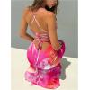 image:imageGORGLITTER Womens Floral Boho Maxi Dress Sexy Backless Lace Up Sleeveless Summer Birthday Cocktail 90s Long DressesPink