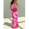 image:imageGORGLITTER Womens Floral Boho Maxi Dress Sexy Backless Lace Up Sleeveless Summer Birthday Cocktail 90s Long DressesPink