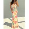 image:imageGORGLITTER Womens Floral Boho Maxi Dress Sexy Backless Lace Up Sleeveless Summer Birthday Cocktail 90s Long DressesYellow