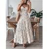 image:imageGORGLITTER Womens Floral Boho Maxi Dress Tiered Ruffle Spaghetti Strap Casual Summer Vacation Long DressesApricot