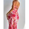image:imageGORGLITTER Womens Floral Dress Strapless Tube Open Back Bodycon Boho Summer Wedding Guest Vacation Beach Maxi DressesPink