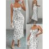 image:imageGORGLITTER Womens Floral Fishtail Midi Dresses Tie Shoulder Spaghetti Strap Summer Casual Vacation Beach Sun DressesBlack and White