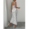image:imageGORGLITTER Womens Floral Fishtail Midi Dresses Tie Shoulder Spaghetti Strap Summer Casual Vacation Beach Sun DressesBlack and White