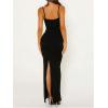 image:imageGORGLITTER Womens Floral Lace Sexy Cocktail Dress Spaghetti Strap Backless Bodycon Maxi DressesBlack