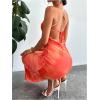 image:imageGORGLITTER Womens Floral Mesh Open Back Fishtail Maxi Dresses Summer Vacation Birthday Wedding Guest Dinner Long DressOrange