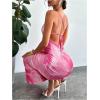 image:imageGORGLITTER Womens Floral Mesh Open Back Fishtail Maxi Dresses Summer Vacation Birthday Wedding Guest Dinner Long DressPink