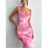 image:imageGORGLITTER Womens Floral Mesh Open Back Fishtail Maxi Dresses Summer Vacation Birthday Wedding Guest Dinner Long DressPink